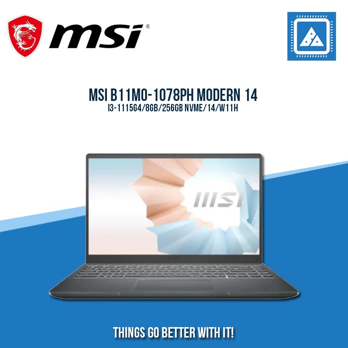 MSI B11MO-1078PH MODERN 14 I3-1115G4/8GB/256GB NVME | BEST FOR STUDENTS LAPTOP MSI B11MO-1078PH MODERN 14 I3-1115G4/8GB/256GB NVME | BEST FOR STUDENTS LAPTOP